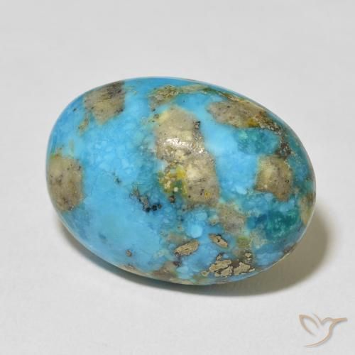 Turquoise turquoise naturelle coupe ovale, 20,10 ct, opaque