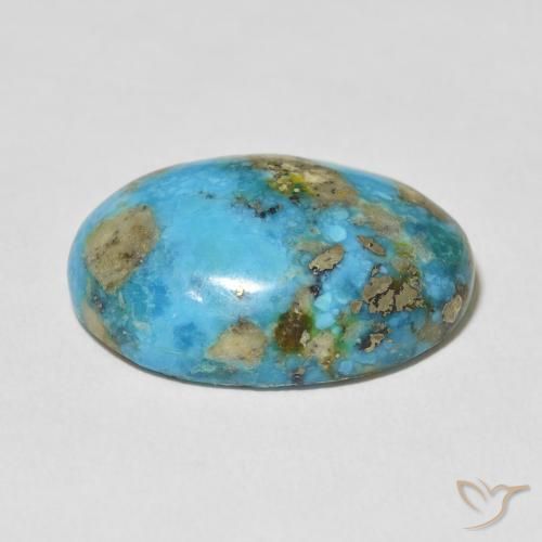 Turquoise turquoise naturelle coupe ovale, 20,10 ct, opaque