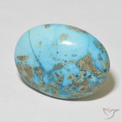 Turquoise Bleu verdâtre naturelle ovale, 33.03 ct, Opaque