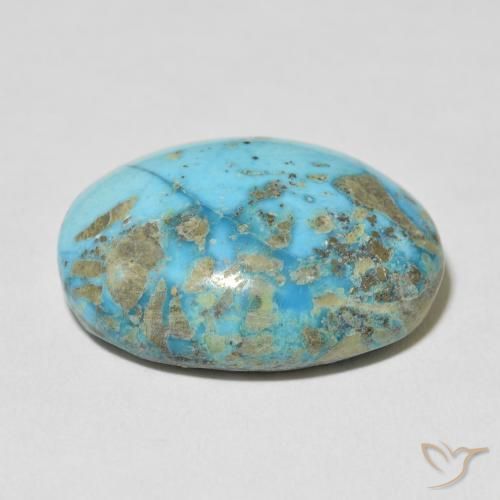 Turquoise Bleu verdâtre naturelle ovale, 33.03 ct, Opaque