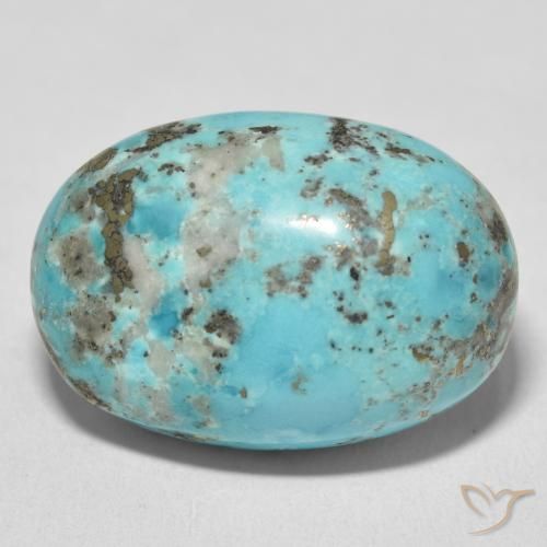 Turquoise Bleu verdâtre naturelle ovale, 28.75 ct, Opaque