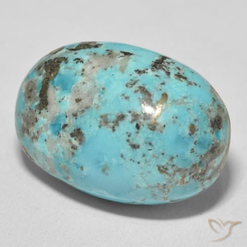 Turquoise Bleu verdâtre naturelle ovale, 28.75 ct, Opaque