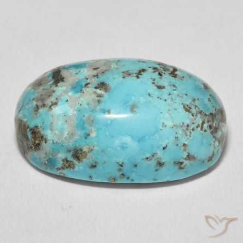 Turquoise Bleu verdâtre naturelle ovale, 28.75 ct, Opaque