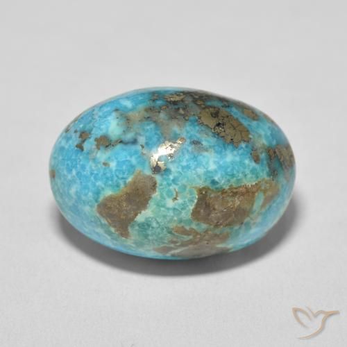 27.47ct Naturel Bleu verdâtre moyen Turquoise, ovale, Opaque