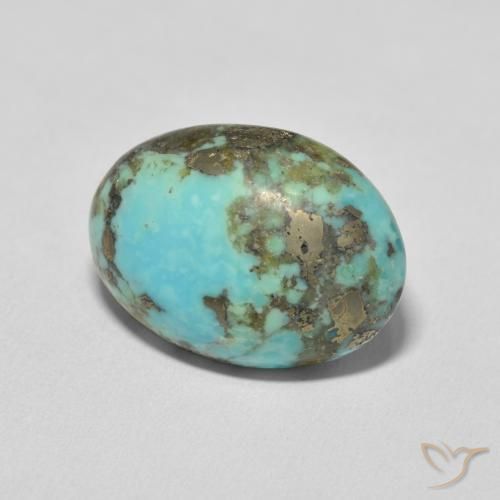 Turquoise Vert bleu naturelle ovale, 20.88 ct, Opaque
