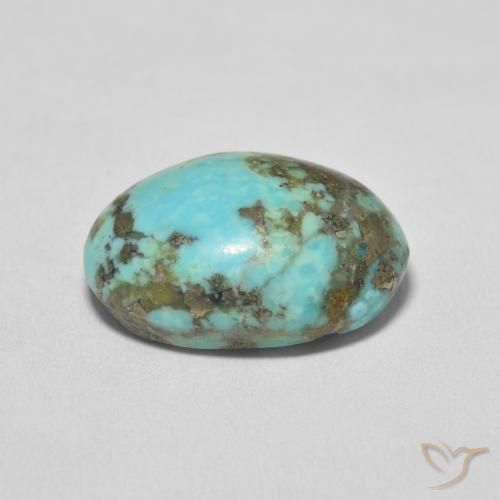 Turquoise Vert bleu naturelle ovale, 20.88 ct, Opaque
