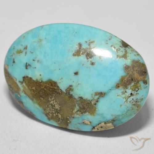 Turquoise Vert mousse de mer naturelle ovale, 36.87 ct, Opaque