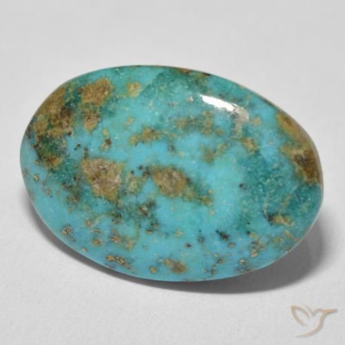Turquoise Vert bleu naturelle ovale, 22.00 ct, Opaque