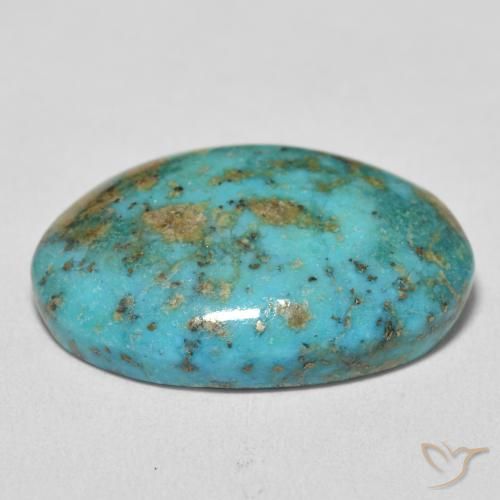 Turquoise Vert bleu naturelle ovale, 22.00 ct, Opaque