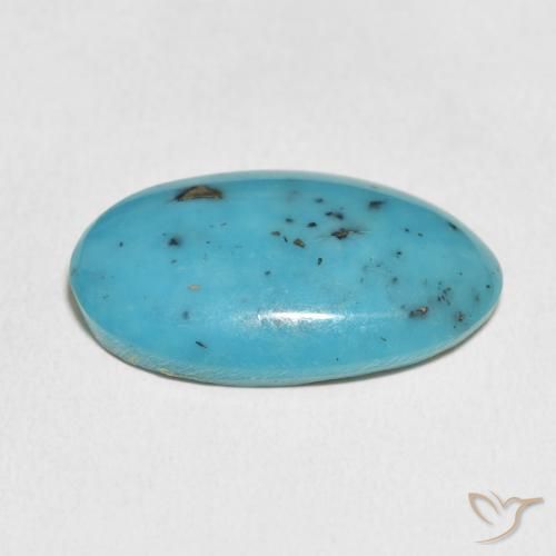 Turquoise Sarcelle moyen naturelle ovale, 15.16 ct, Opaque