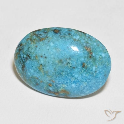 Turquoise Bleu verdâtre moyen naturelle ovale, 40.86 ct, Opaque