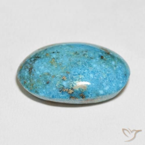 Turquoise Bleu verdâtre moyen naturelle ovale, 40.86 ct, Opaque