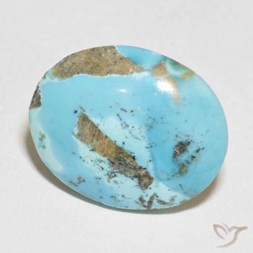 Turquoise Vert bleu vif naturelle ovale, 45.84 ct, Opaque