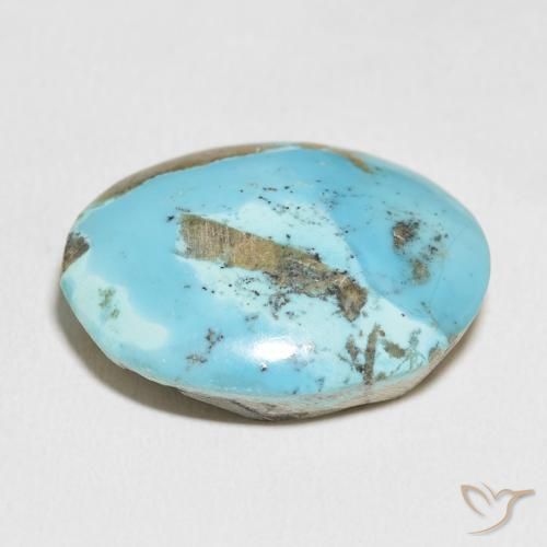 Turquoise Vert bleu vif naturelle ovale, 45.84 ct, Opaque