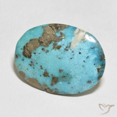 Turquoise Vert bleu naturelle ovale, 52.75 ct, Opaque
