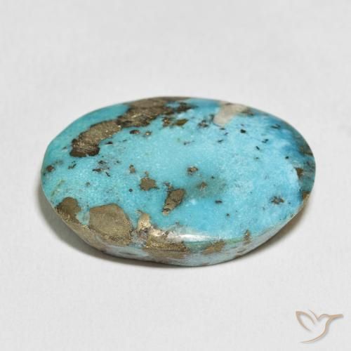 Turquoise Vert bleu naturelle ovale, 52.75 ct, Opaque