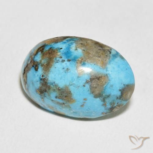Turquoise Bleu verdâtre naturelle ovale, 27.55 ct, Opaque
