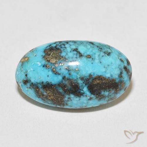 26.38ct Naturel Bleu vert Turquoise, ovale, Opaque