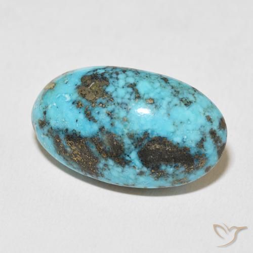 Turquoise Bleu vert naturelle ovale, 26.38 ct, Opaque