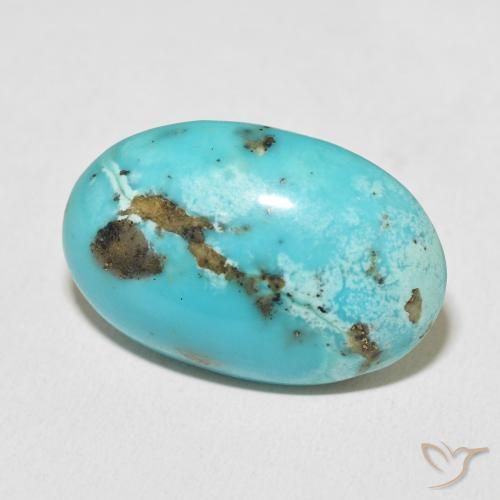 Turquoise Sarcelle naturelle ovale, 25.72 ct, Opaque