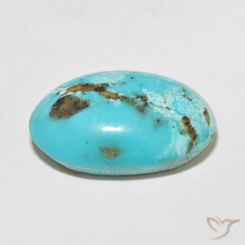 Turquoise Sarcelle naturelle ovale, 25.72 ct, Opaque