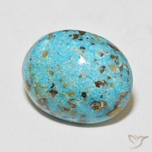 Turquoise Bleu vert naturelle ovale, 26.96 ct, Opaque