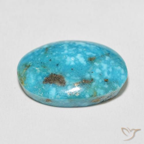 Turquoise Sarcelle moyen naturelle ovale, 24.85 ct, Opaque