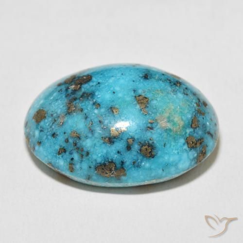 Turquoise Bleu verdâtre naturelle ovale, 42.37 ct, Opaque