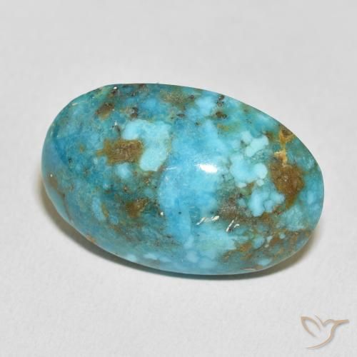 Turquoise Bleu verdâtre naturelle ovale, 36.21 ct, Opaque