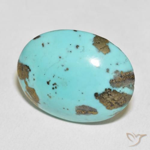 Turquoise Vert clair bleuâtre naturelle ovale, 37.13 ct, Opaque