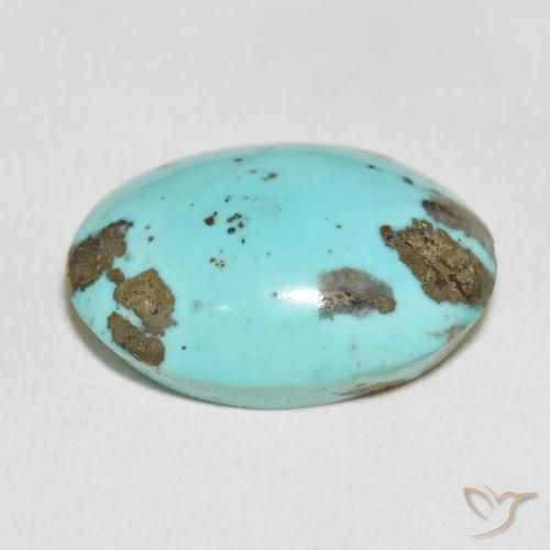 Turquoise Vert clair bleuâtre naturelle ovale, 37.13 ct, Opaque