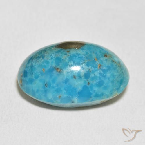 Turquoise Bleu verdâtre moyen naturelle ovale, 24.53 ct, Opaque