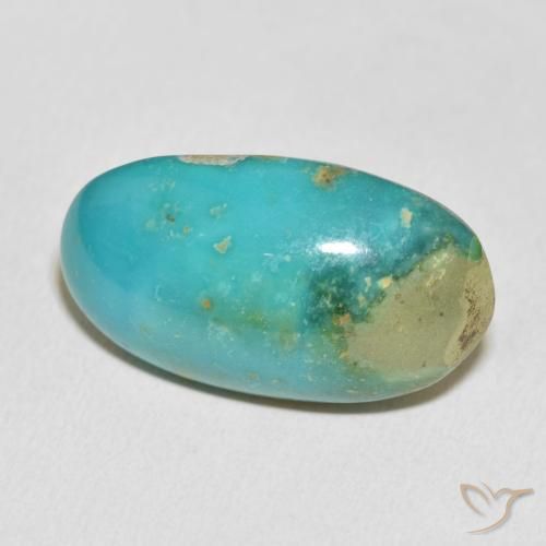 Turquoise Vert bleu naturelle ovale, 27.56 ct, Opaque