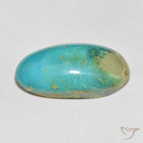 Turquoise Vert bleu naturelle ovale, 27.56 ct, Opaque