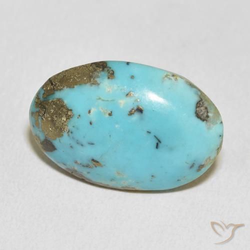 Turquoise Bleu verdâtre naturelle ovale, 21.83 ct, Opaque