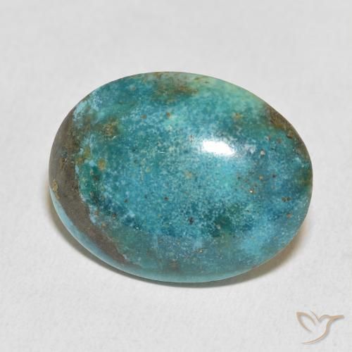 Turquoise Bleu verdâtre foncé naturelle ovale, 20.56 ct, Opaque