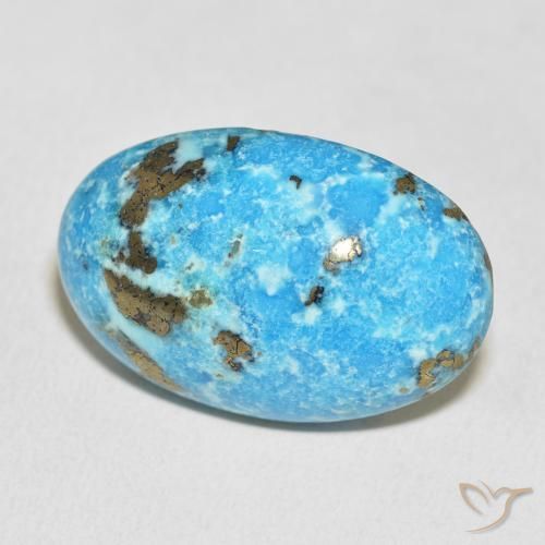 Turquoise Bleu verdâtre naturelle ovale, 33.26 ct, Opaque