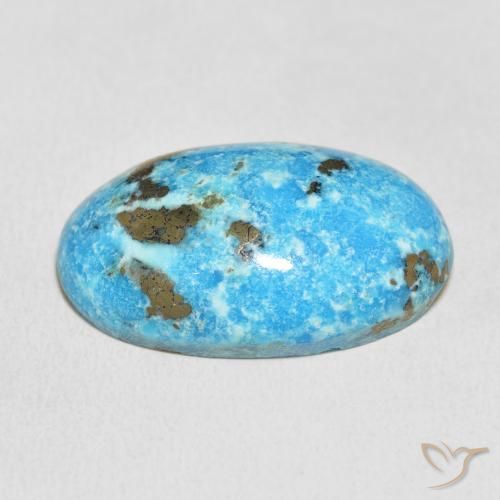 Turquoise Bleu verdâtre naturelle ovale, 33.26 ct, Opaque