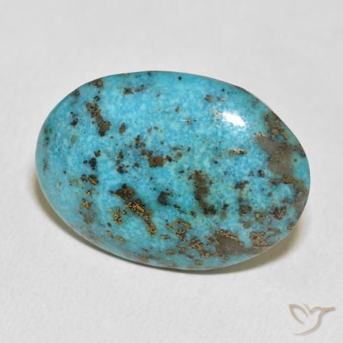 Turquoise Bleu vert naturelle ovale, 23.62 ct, Opaque