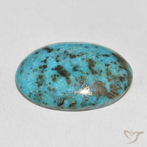 Turquoise Bleu vert naturelle ovale, 23.62 ct, Opaque
