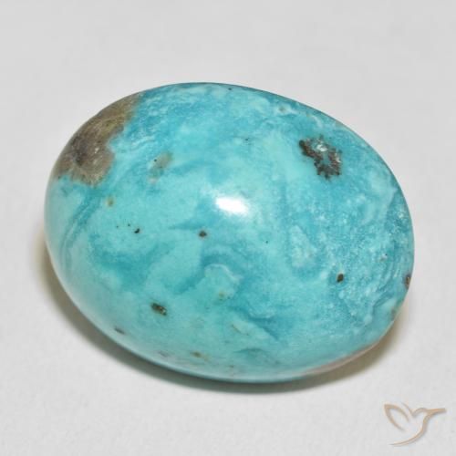 Turquoise Vert bleuté moyen naturelle ovale, 54.14 ct, Opaque