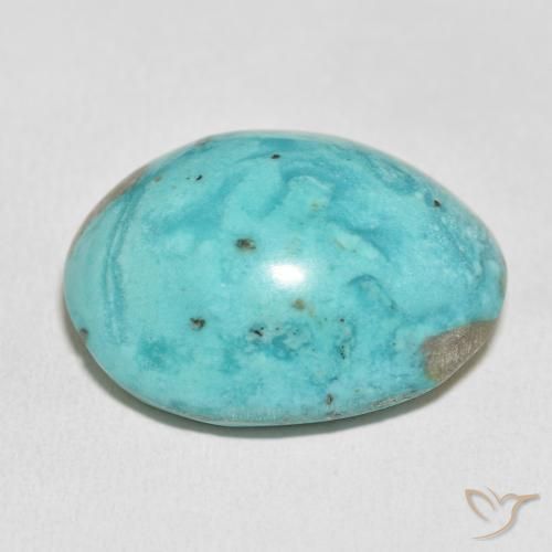 Turquoise Vert bleuté moyen naturelle ovale, 54.14 ct, Opaque