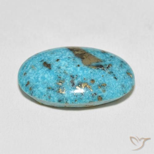 Turquoise Bleu verdâtre naturelle ovale, 23.63 ct, Opaque
