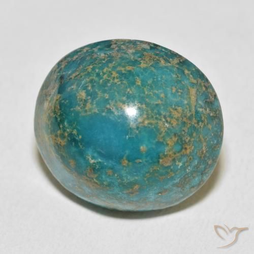 Turquoise Vert bleuté moyen naturelle ovale, 34.47 ct, Opaque