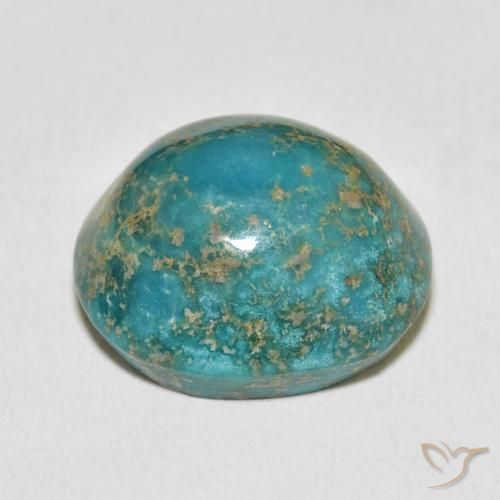 Turquoise Vert bleuté moyen naturelle ovale, 34.47 ct, Opaque