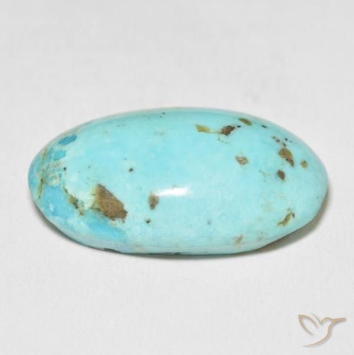 Turquoise Bleu verdâtre moyen naturelle ovale, 45.70 ct, Opaque