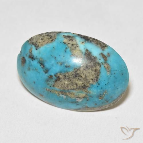 Turquoise Vert bleu naturelle ovale, 27.39 ct, Opaque