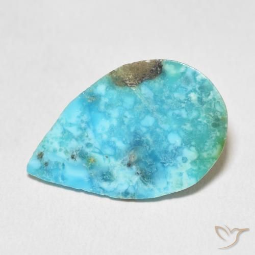 Turquoise Bleu vert moyen naturelle En forme de poire, 14.56 ct, Opaque