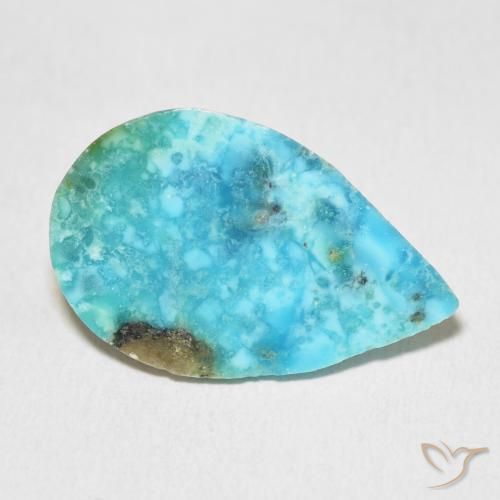 Turquoise Bleu vert moyen naturelle En forme de poire, 14.56 ct, Opaque