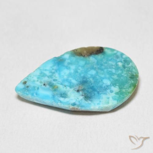 Turquoise Bleu vert moyen naturelle En forme de poire, 14.56 ct, Opaque